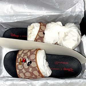 Disney X Coach Sport Slide In Signatures Jacquard With Mickey Mouse Embroidery